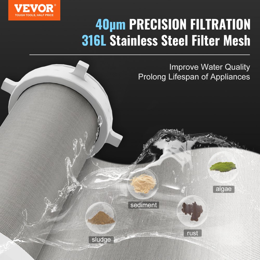High Flow 40 Micron Spin Down Sediment Filter for Whole House For Well Water