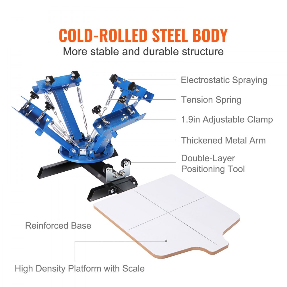 4 Color Silk Screen Printing Machine for T-Shirts and Crafts Manual Press